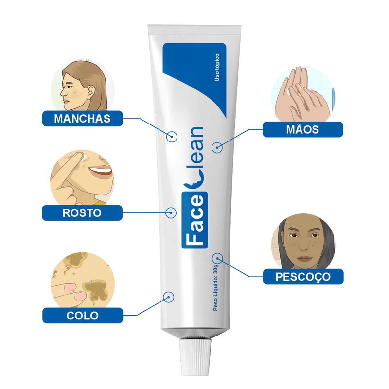 Face Clean Creme Clareador de Pele Contra Manchas e Melasma | Comprovado Dermatologicamente – original