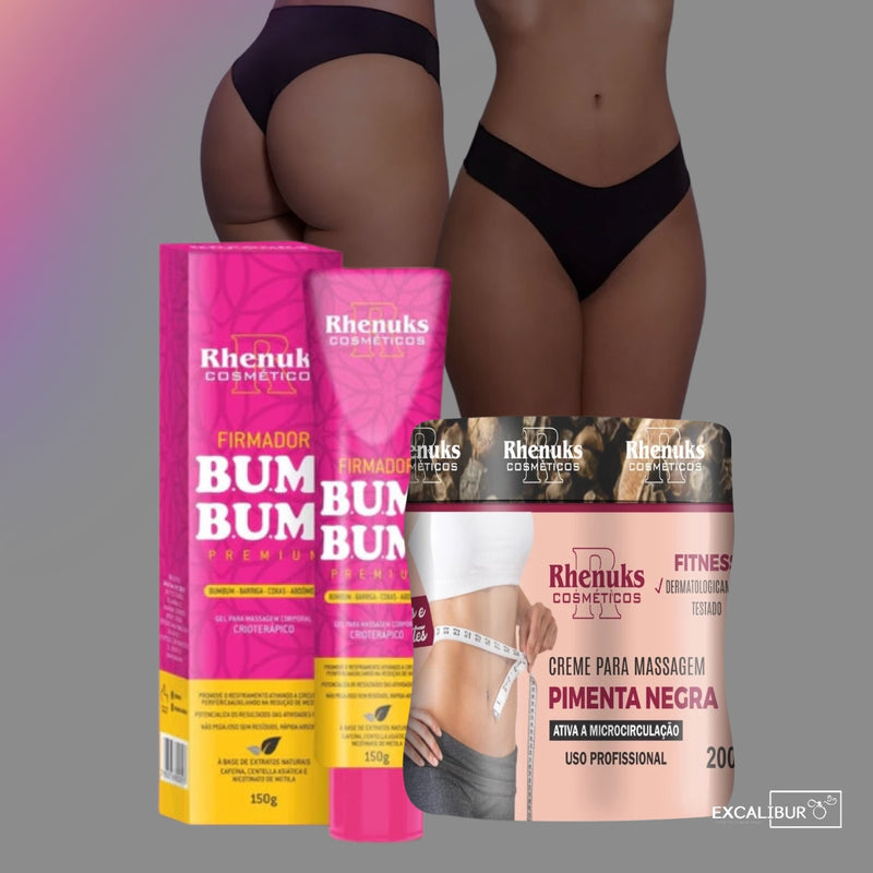 KIT CORPO PERFEITO | Firmador de Bumbum + Gel redutor de medidas Pimenta Negra