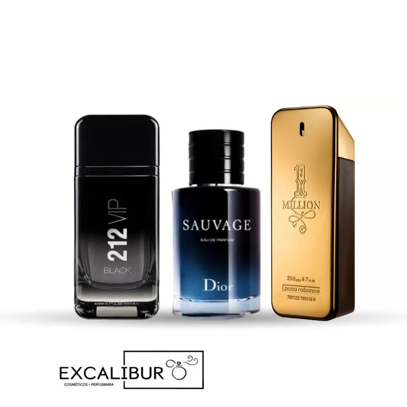 (212 Vip, Sauvage e 1 Million) 100ml – Os 3 Perfumes mais cheirosos do mundo