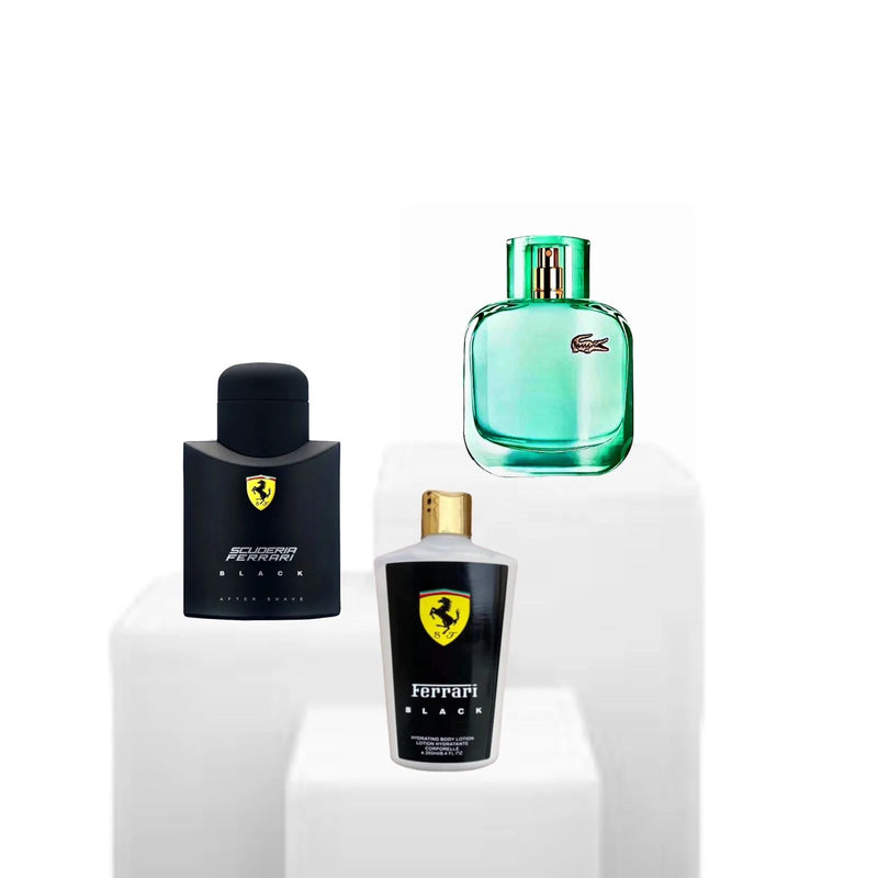 (Lacoste + Ferrari Black) 100ml + Brinde hidratante 250 ml